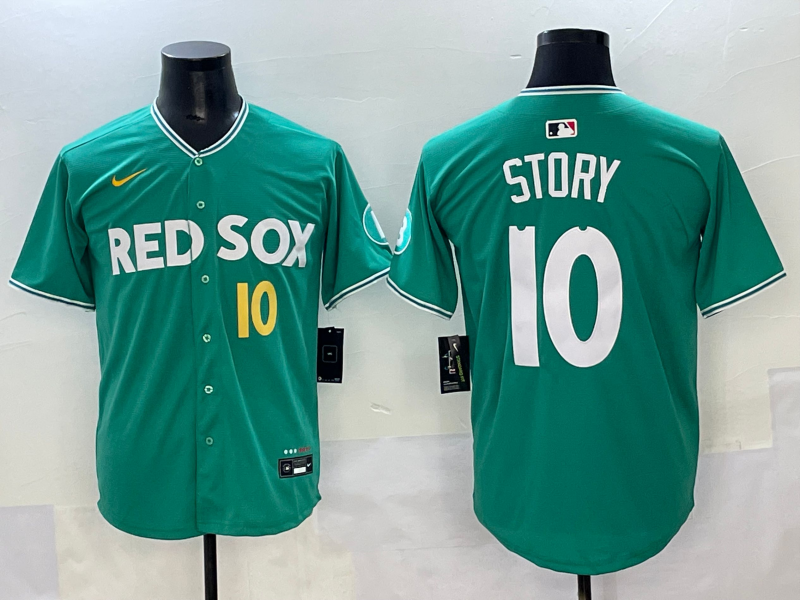 Men's Boston Red Sox Trevor Story #10 Green 2025 City Connect Limited Jersey
